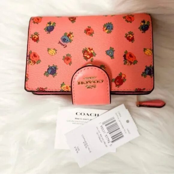 42 | 😍Coach Medium Corner Zip Wallet with Mini Vintage Rose Print - Picture 7 of 8